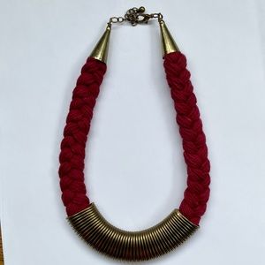 Rope and metal statement necklace